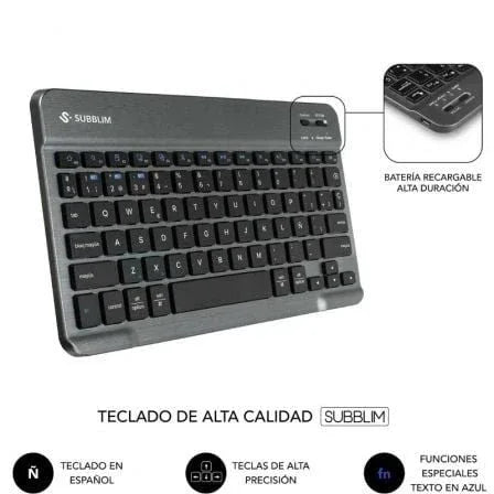 Funda con Teclado Subblim Keytab Pro BT Lenovo Tab 2025 11.5"/ Negra - PixelPlaza