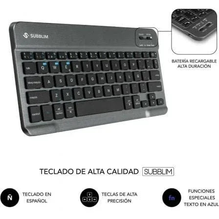 Funda con Teclado Subblim Keytab Pro BT Lenovo Idea Tab 11" 2025/ Negra - PixelPlaza