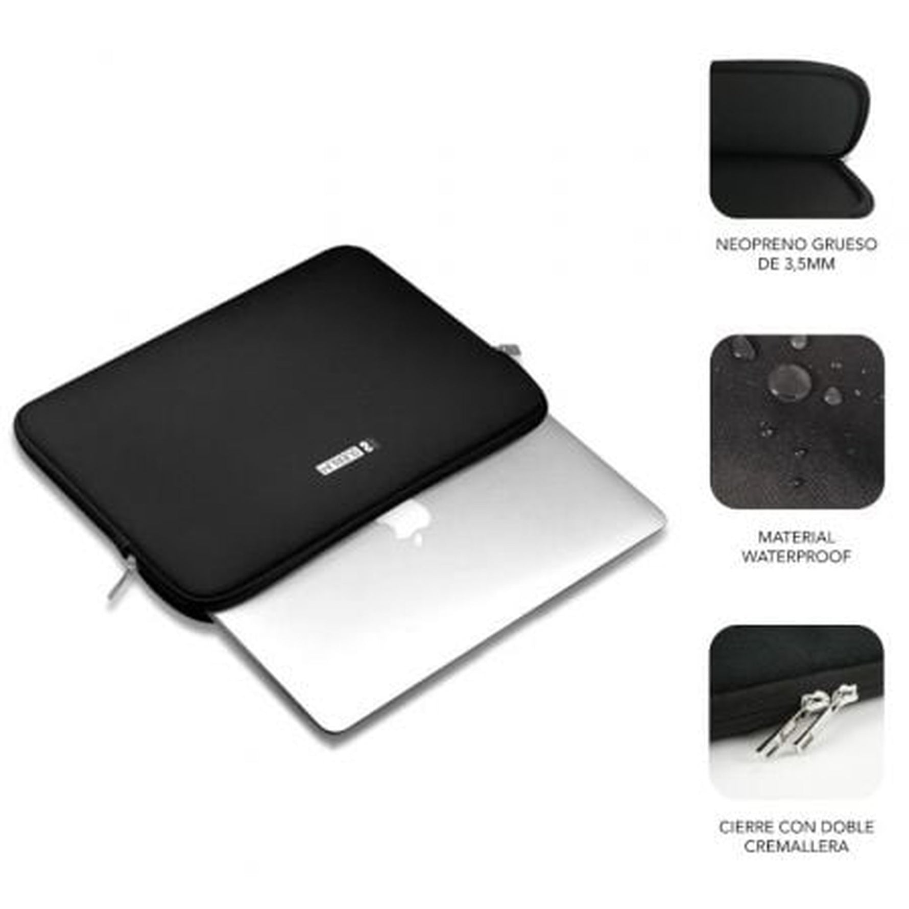 Funda Subblim Business Laptop Sleeve Neoprene para Portįtiles 13.3"-14"/ Negra