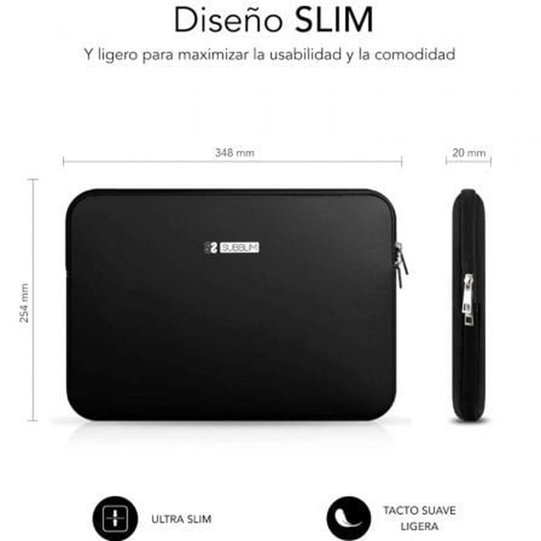 Funda Subblim Business Laptop Sleeve Neoprene para Portįtiles 13.3"-14"/ Negra