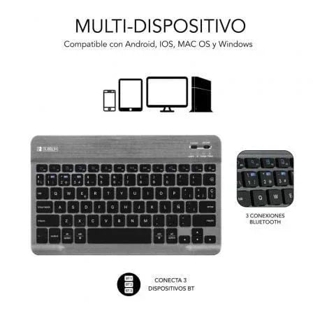 Funda con Teclado Subblim KeyTab Pro BT para Tablets Samsung Galaxy A9+/ Negra - PixelPlaza