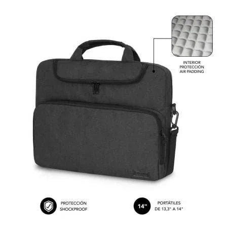 Maletín Subblim Air Padding para Portátiles hasta 14"/ Gris Oscuro - PixelPlaza
