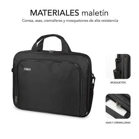 Maletín Subblim Oxford para Portátiles hasta 12.5"/ Negro - PixelPlaza