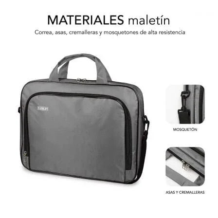 Maletín Subblim Oxford para Portátiles hasta 12.5"/ Gris - PixelPlaza