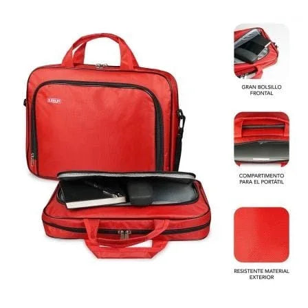 Maletín Subblim Oxford para Portátiles hasta 16"/ Rojo - PixelPlaza