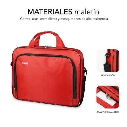 Maletín Subblim Oxford para Portátiles hasta 16"/ Rojo - PixelPlaza