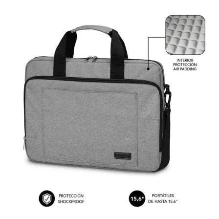 Maletín Subblim Air Padding Laptop Bag para Portátiles hasta 15.6"/ Cinta para Trolley/ Gris - PixelPlaza