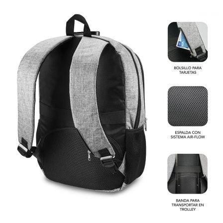 Mochila Subblim Urban Lock para Portátiles hasta 16"/ Puerto USB/ Antirrobo/ Gris - PixelPlaza