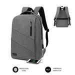 Mochila Subblim City Backpack para Portátiles hasta 15.6"/ Puerto USB/ Gris - PixelPlaza