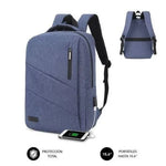 Mochila Subblim City Backpack para Portátiles hasta 15.6"/ Puerto USB/ Azul - PixelPlaza