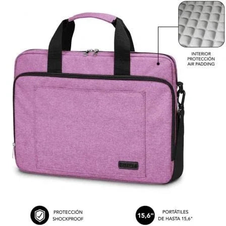 Mochila Subblim Air Padding Laptop Bag para Portátiles hasta 15.6"/ Rosa - PixelPlaza