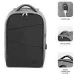Mochila Subblim Secure V2 AP para Portátiles hasta 15.6"/ Puerto USB/ Antirrobo/ Gris - PixelPlaza