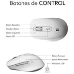 Ratón Ergonómico Inalámbrico por Bluetooth/ 2.4GHz Subblim Curve Ergo Dual Battery/ Batería recargable/ Hasta 1600 DPI/ Blanco - PixelPlaza