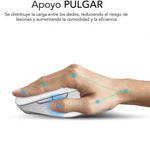 Ratón Ergonómico Inalámbrico por Bluetooth/ 2.4GHz Subblim Curve Ergo Dual Battery/ Batería recargable/ Hasta 1600 DPI/ Blanco - PixelPlaza
