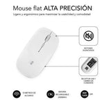 Ratón Inalámbrico por Bluetooth Subblim Dual Flat/ Batería recargable/ Hasta 1600 DPI/ Blanco - PixelPlaza