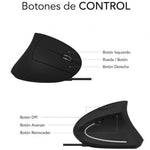 Ratón Vertical Subblim Glide Vertical Ergo Wired/ Hasta 1600 DPI/ Negro
