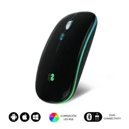 Ratón Inalámbrico por Bluetooth Subblim LED Dual Flat/ Batería recargable/ Hasta 1600 DPI - PixelPlaza
