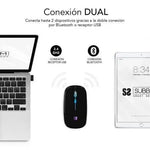 Ratón Inalámbrico por Bluetooth Subblim LED Dual Flat/ Batería recargable/ Hasta 1600 DPI - PixelPlaza