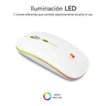Ratón Inalámbrico por Bluetooth Subblim LED Dual Flat/ Batería recargable/ Hasta 1600 DPI/ Blanco - PixelPlaza