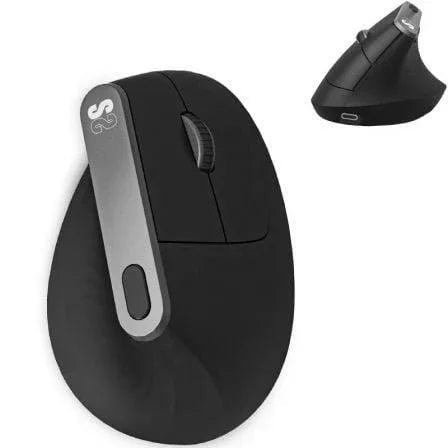 Ratón Ergonómico Inalámbrico por Bluetooth/ 2.4GHz Subblim Nature Vertical Ergo Dual Battery/ Batería Recargable/ Hasta 4000 DPI/ Negro - PixelPlaza