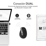 Ratón Ergonómico Inalámbrico por Bluetooth/ 2.4GHz Subblim Nature Vertical Ergo Dual Battery/ Batería Recargable/ Hasta 4000 DPI/ Negro - PixelPlaza