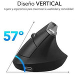 Ratón Ergonómico Inalámbrico por Bluetooth/ 2.4GHz Subblim Nature Vertical Ergo Dual Battery/ Batería Recargable/ Hasta 4000 DPI/ Negro - PixelPlaza