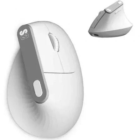 Ratón Vertical Inalámbrico por Bluetooth/ 2.4GHz Subblim Nature Vertical Ergo Dual Battery/ Batería Recargable/ Hasta 4000 DPI/ Blanco - PixelPlaza