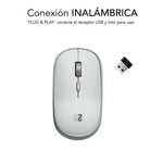 Ratón Mini Inalámbrico Subblim Wireless Mini/ Hasta 1600 DPI/ Plata - PixelPlaza