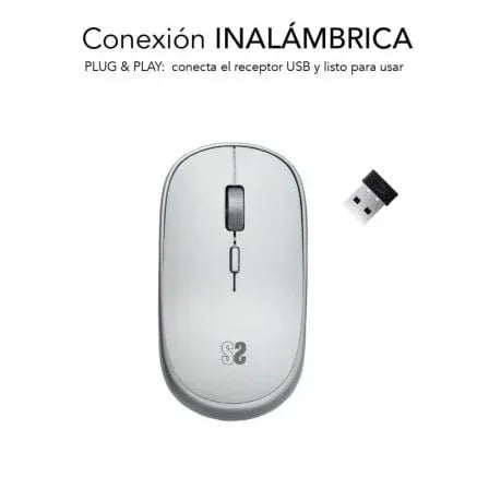 Ratón Mini Inalámbrico Subblim Wireless Mini/ Hasta 1600 DPI/ Plata - PixelPlaza
