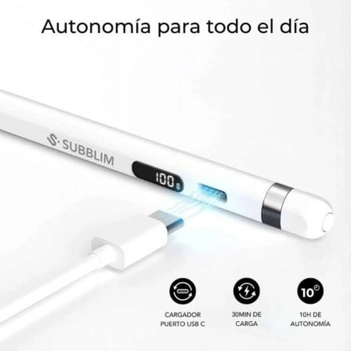 Lápiz Electrónico Subblim NoteFlow Pen para Android y Windows/ Blanco - PixelPlaza