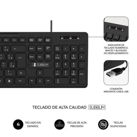 Teclado y Ratón Subblim Combo Business Slim CSSK01 - PixelPlaza