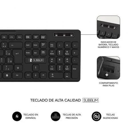 Teclado y Ratón Inalámbrico Subblim Combo Business Slim CSSW10 - PixelPlaza