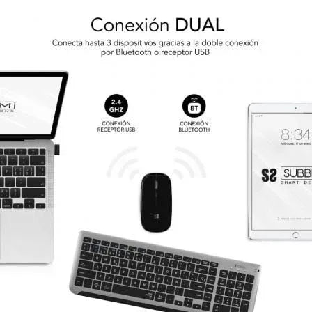 Teclado y Ratón Inalámbrico Subblim Combo Dual Prestige Extendido - PixelPlaza