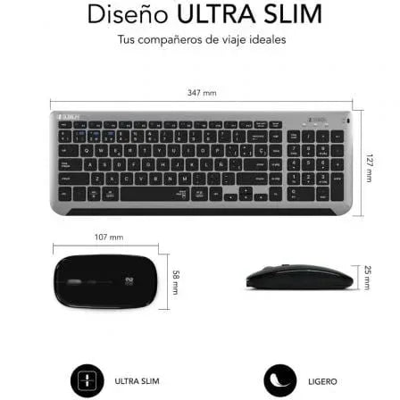 Teclado y Ratón Inalámbrico Subblim Combo Dual Prestige Extendido - PixelPlaza