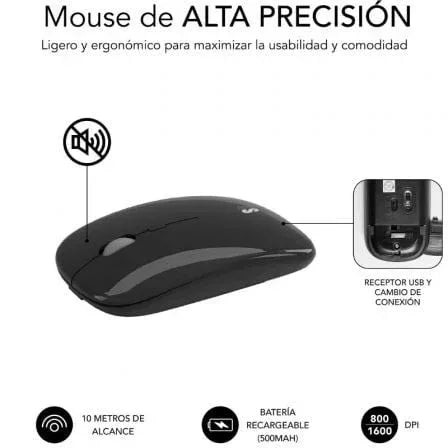 Teclado y Ratón Inalámbrico Subblim Combo Dual Prestige Extendido - PixelPlaza