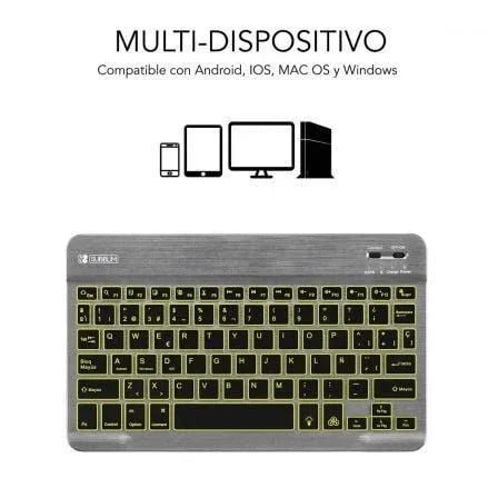 Teclado Compacto Inalámbrico por Bluetooth Subblim Smart Backlit/ Gris - PixelPlaza