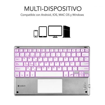 Teclado Compacto Inalámbrico por Bluetooth Subblim SMBT50/ Plata - PixelPlaza