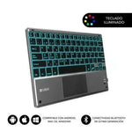 Teclado Compacto Inalámbrico por Bluetooth Subblim Touchpad Smart Blacklit/ Gris - PixelPlaza