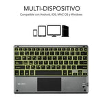 Teclado Compacto Inalámbrico por Bluetooth Subblim Touchpad Smart Blacklit/ Gris - PixelPlaza