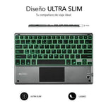 Teclado Compacto Inalámbrico por Bluetooth Subblim Touchpad Smart Blacklit/ Gris - PixelPlaza