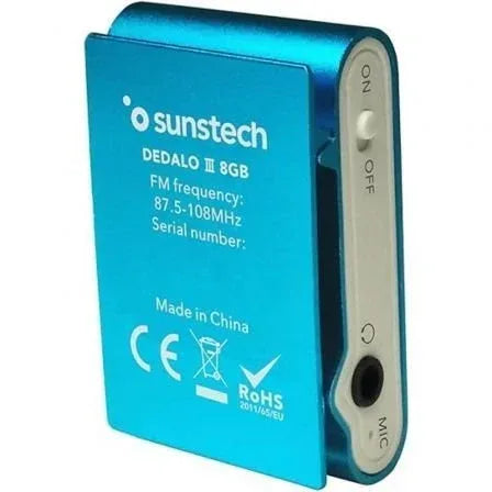 Reproductor MP3 Sunstech Dedalo III/ 8GB/ Radio FM/ Azul - PixelPlaza