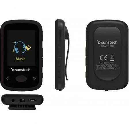 Reproductor MP4 Sunstech IbizaBT/ 8GB/ Pantalla 1.8"/ Radio FM/ Negro - PixelPlaza