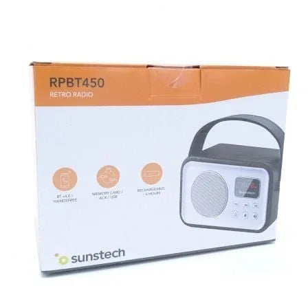 Radio Portátil Sunstech RPBT450/ a Pilas/ Negra - PixelPlaza
