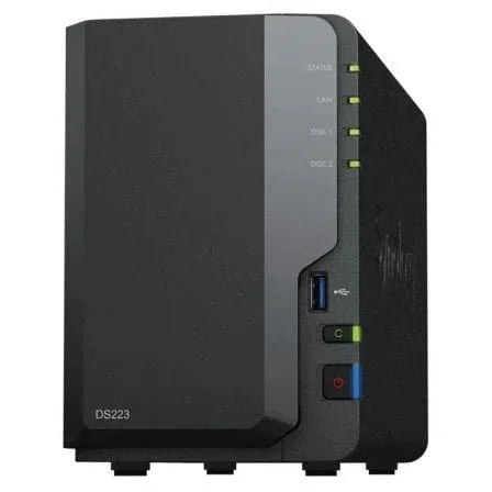NAS Synology Diskstation DS223/ 2 Bahías 3.5"- 2.5"/ 2GB DDR4/ Formato Torre - PixelPlaza