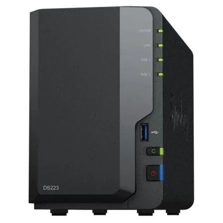 NAS Synology Diskstation DS223/ 2 Bahías 3.5"- 2.5"/ 2GB DDR4/ Formato Torre - PixelPlaza