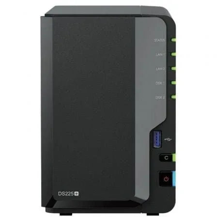 NAS Synology Diskstation DS225+/ 2 Bahías 3.5"- 2.5"/ 2GB DDR4/ Formato Torre - PixelPlaza