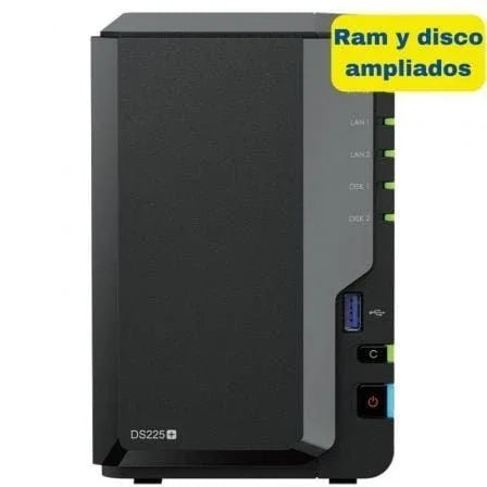 NAS Synology Diskstation DS225+/ 2 Bahías 3.5"- 2.5"/ 6GB DDR4/ 8TB/ Formato Torre - PixelPlaza