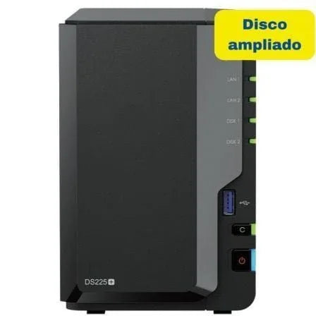 NAS Synology Diskstation DS225+/ 2 Bahías 3.5"- 2.5"/ 2GB DDR4/ 8TB/ Formato Torre - PixelPlaza