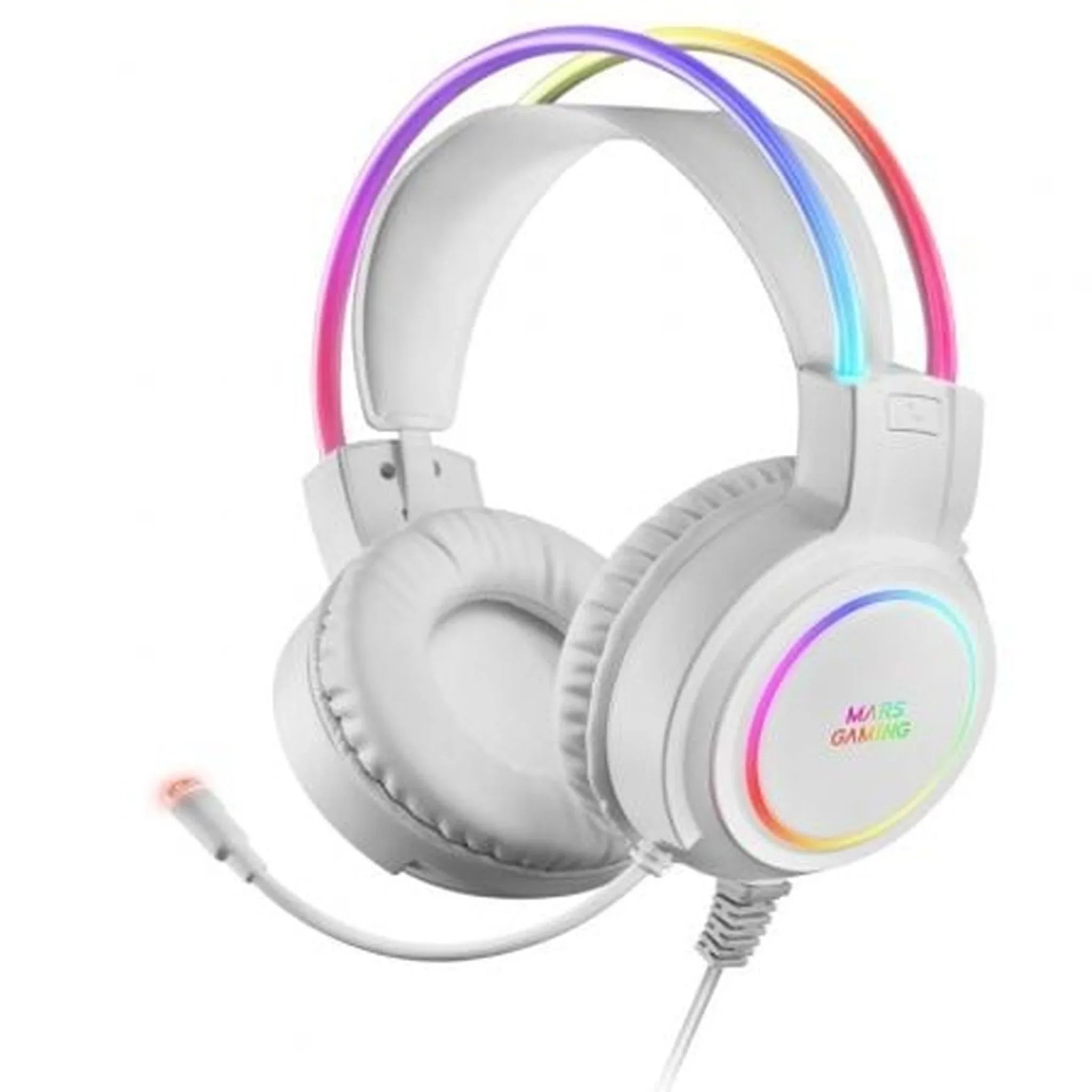 Auriculares Gaming con Micrófono Mars Gaming MHRGB/ Jack 3.5/ Blancos - PixelPlaza