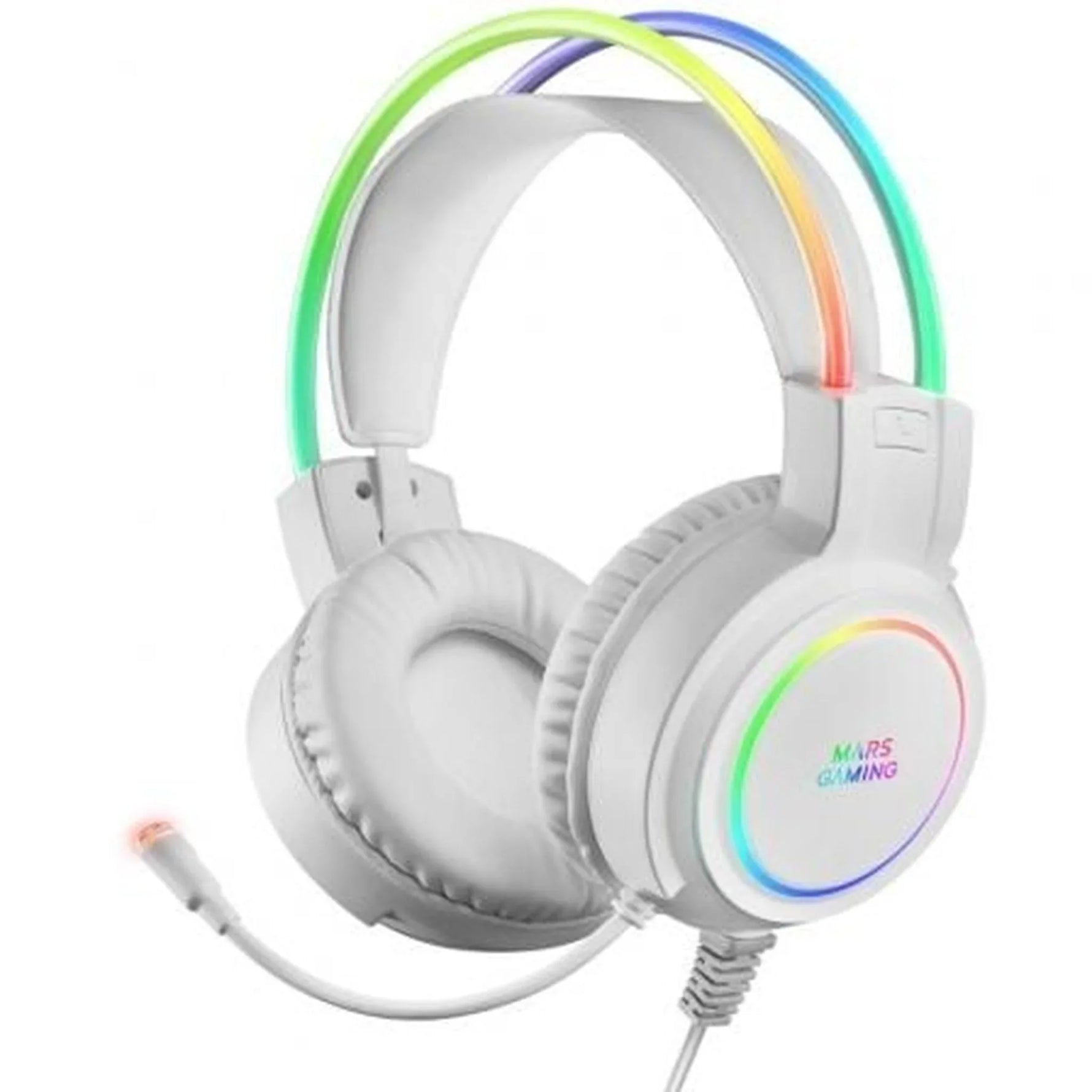 Auriculares Gaming con Micrófono Mars Gaming MHRGB/ Jack 3.5/ Blancos - PixelPlaza